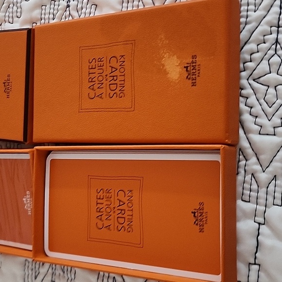 2 Hermès Orange Knotting Cards - Picture 2 of 6